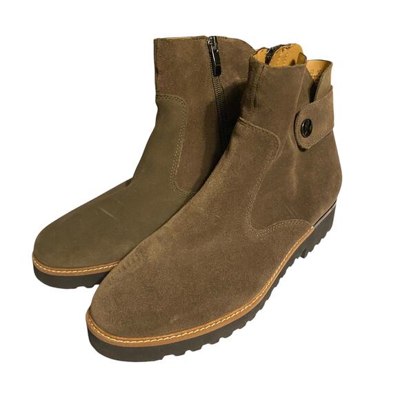 FRANCO SARTO 8M Brown Suede Leather Booties L-Chevelle Side Zip Boots READ - Picture 3 of 15